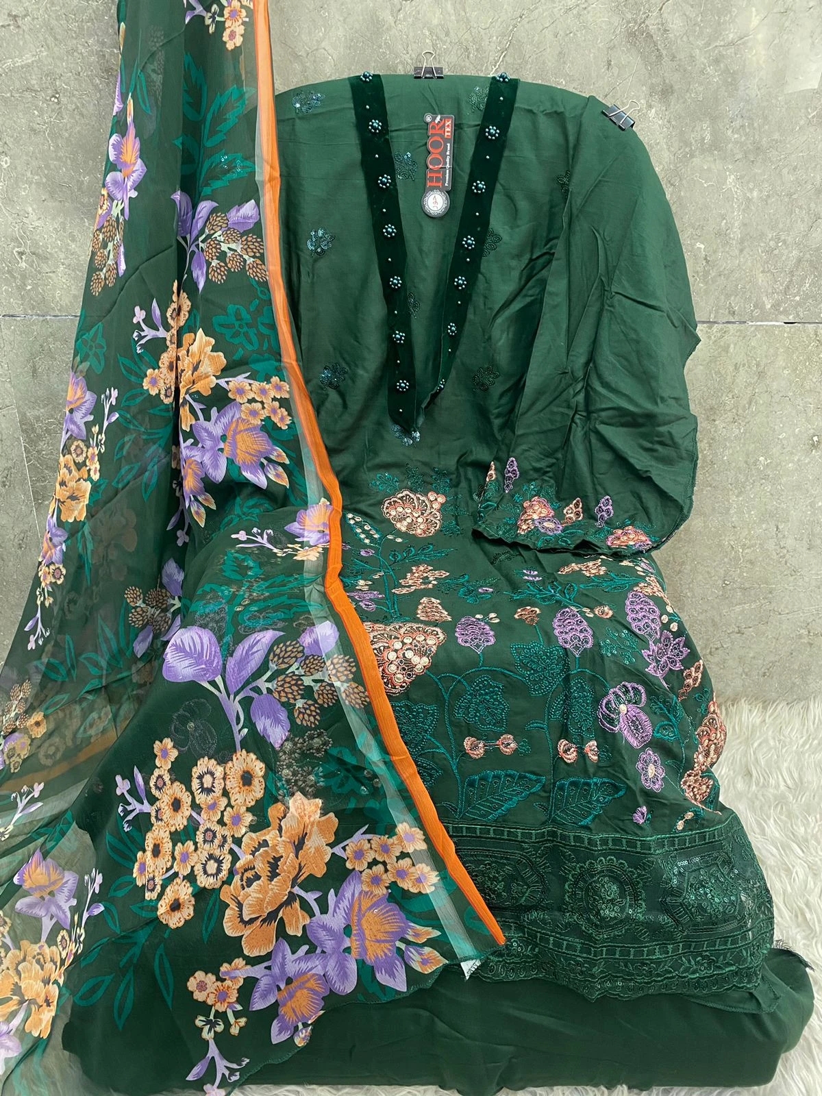 Hoor Tex H-280 Heavy Rayon Wholesale Pakistani Salwar Suit Catalog — Wholesale Pakistani Suits, MPA wholesale from Surat - Gallery Image 3